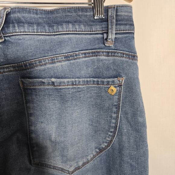 Democracy Ab Tech Wide Leg Jeans Denim 12 High Rise Trendy Elastics Stretch - Picture 7 of 7